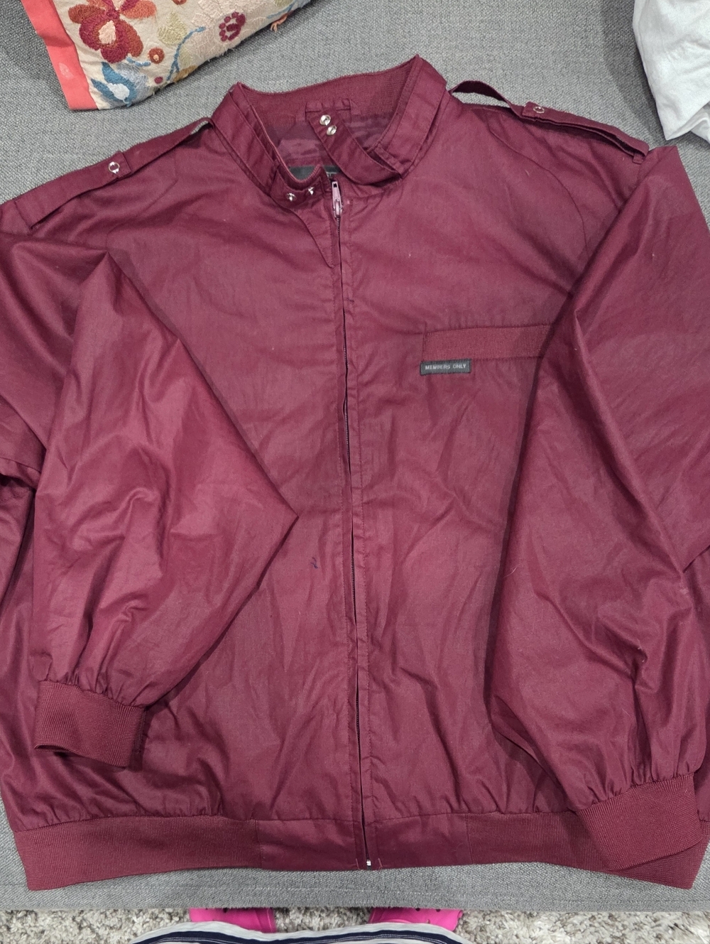Members Only Burgundy Lightweight Shirt Jacket